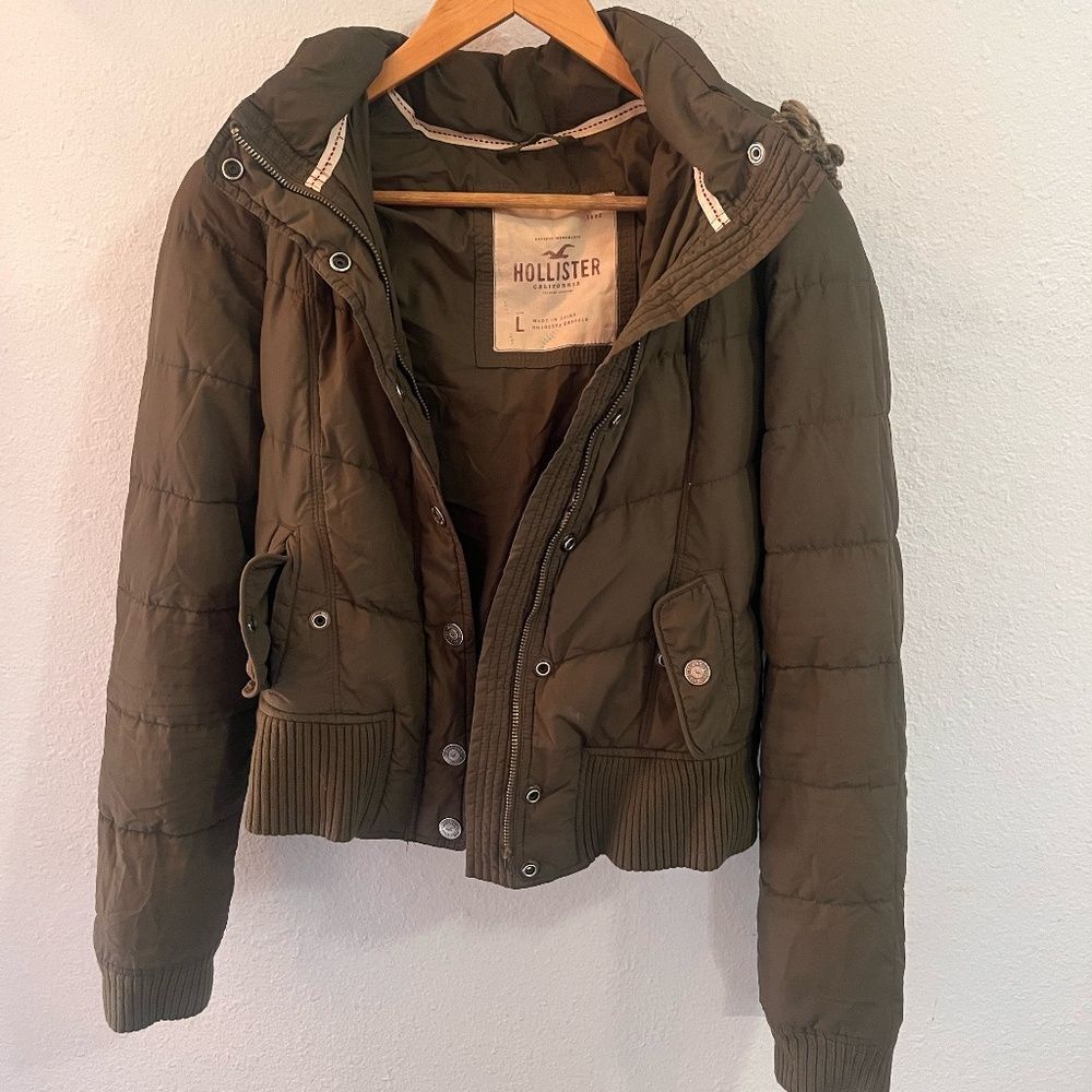 Y2K Hollister | Olive Green Puffer Jacket | Large